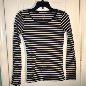 H & M Blue and White Stripped Long Sleeve